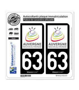 63 Auvergne - Tourisme | Autocollant plaque immatriculation