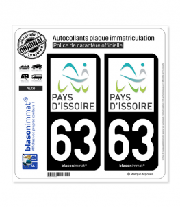 63 Issoire - Agglo | Autocollant plaque immatriculation