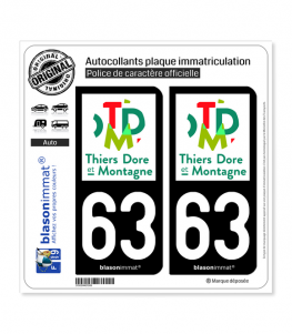 63 Thiers - Agglo | Autocollant plaque immatriculation