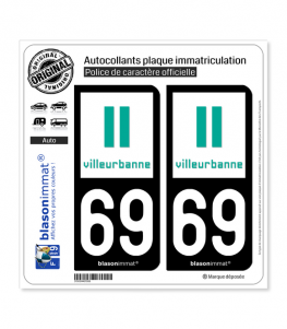 69 Villeurbanne - Ville | Autocollant plaque immatriculation