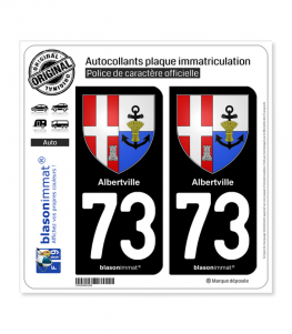 73 Albertville - Armoiries | Autocollant plaque immatriculation