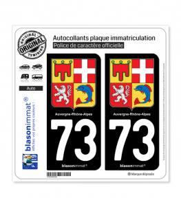 73 Auvergne-Rhône-Alpes - Armoiries | Autocollant plaque immatriculation