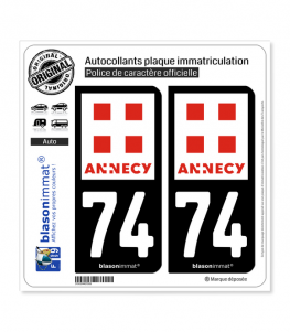 74 Annecy - Ville | Autocollant plaque immatriculation