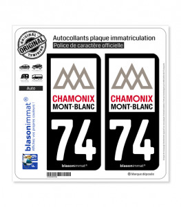 74 Mont-Blanc - Pays | Autocollant plaque immatriculation
