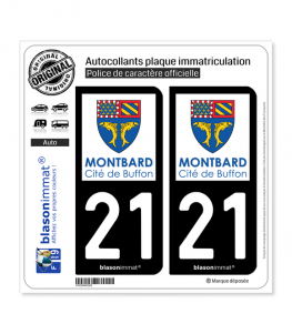 21 Montbard - Ville | Autocollant plaque immatriculation