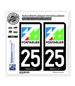 25 Pontarlier - Ville | Autocollant plaque immatriculation