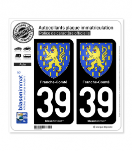 39 Franche-Comté - Armoiries | Autocollant plaque immatriculation