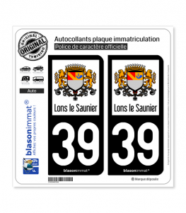 39 Lons-le-Saunier - Ville | Autocollant plaque immatriculation