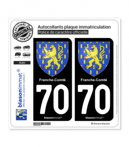 70 Franche-Comté - Armoiries | Autocollant plaque immatriculation