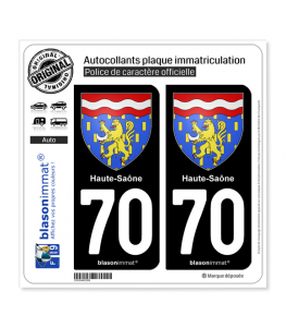 70 Haute-Saône - Armoiries | Autocollant plaque immatriculation