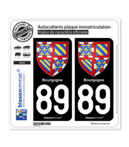 89 Bourgogne - Armoiries | Autocollant plaque immatriculation