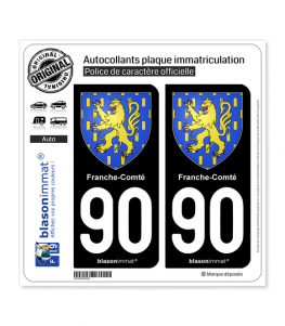 90 Franche-Comté - Armoiries | Autocollant plaque immatriculation