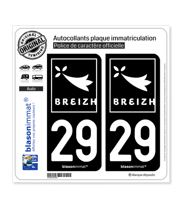 Autocollant plaque immatriculation® Pays d'Europe
