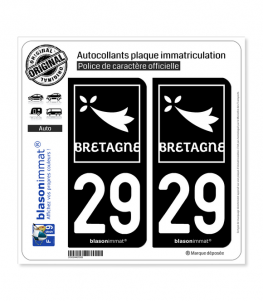 ⇒ Autocollant/Sticker Plaque Immatriculation Finistère 29