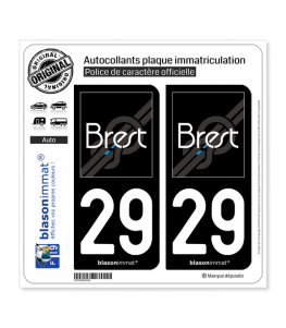 29 Brest - Agglo | Autocollant plaque immatriculation