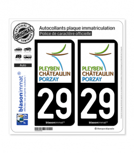 29 Châteaulin - Agglo | Autocollant plaque immatriculation