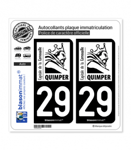 29 Quimper - Tourisme | Autocollant plaque immatriculation