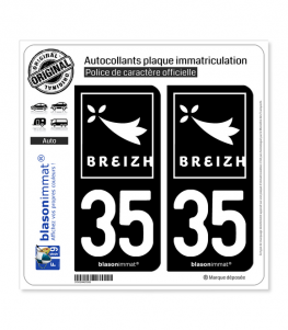 35 Breizh - Rannvro | Autocollant plaque immatriculation
