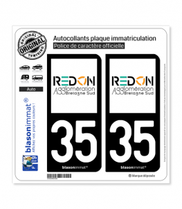 35 Redon - Agglo | Autocollant plaque immatriculation