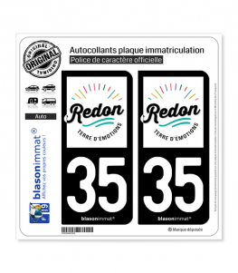 35 Redon - Ville | Autocollant plaque immatriculation