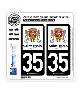 35 Saint-Malo - Ville | Autocollant plaque immatriculation