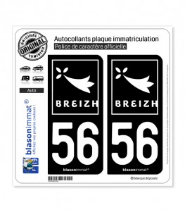 56 Breizh - Rannvro | Autocollant plaque immatriculation