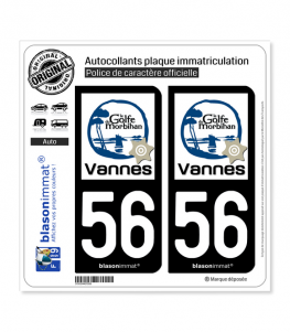 56 Vannes - Tourisme | Autocollant plaque immatriculation