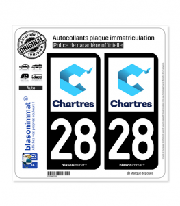 28 Chartres - Tourisme | Autocollant plaque immatriculation