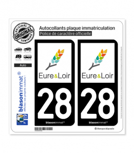 28 Eure-et-Loir - Tourisme | Autocollant plaque immatriculation