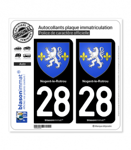 28 Nogent-le-Rotrou - Armoiries | Autocollant plaque immatriculation