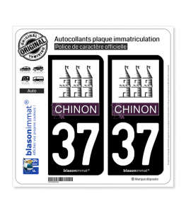 37 Chinon - Ville | Autocollant plaque immatriculation