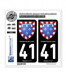 41 Centre-Val de Loire - Armoiries | Autocollant plaque immatriculation