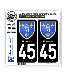 45 Montargis - Armoiries | Autocollant plaque immatriculation