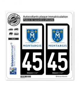 45 Montargis - Ville | Autocollant plaque immatriculation