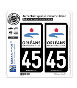 45 Orléans - Agglo | Autocollant plaque immatriculation