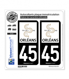 45 Orléans - Tourisme | Autocollant plaque immatriculation