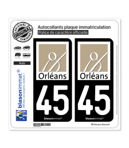 45 Orléans - Ville | Autocollant plaque immatriculation