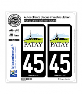 45 Patay - Commune | Autocollant plaque immatriculation