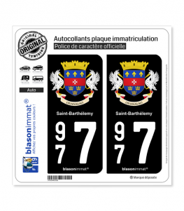 977 Saint-Barthélemy - Armoiries | Autocollant plaque immatriculation
