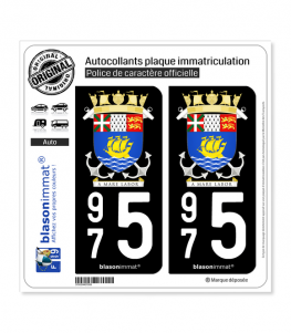 975 Saint-Pierre et Miquelon - Armoiries | Autocollant plaque immatriculation