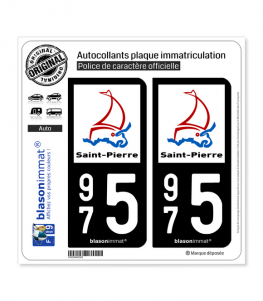 975 Saint-Pierre - Ville | Autocollant plaque immatriculation