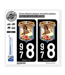 978 Saint-Martin - Armoiries II | Autocollant plaque immatriculation