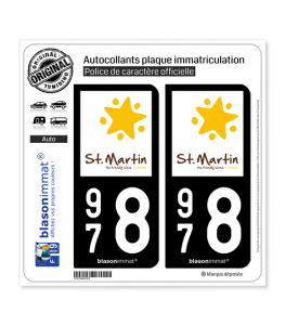 978 Saint-Martin - Tourisme | Autocollant plaque immatriculation