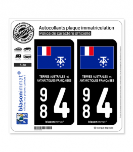 984 TAAF - Drapeau | Autocollant plaque immatriculation