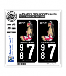 Autocollant Département Japon - Format Plaque Immatriculation (4,5x9,8 Cm) - Résistant Lavage Haute Pression, UV - Fabriqué En France, Garantie 7 Ans