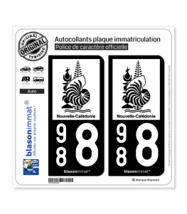 988 Nouvelle-Calédonie - Armoiries II | Autocollant plaque immatriculation