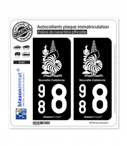 988 Nouvelle-Calédonie - Armoiries | Autocollant plaque immatriculation