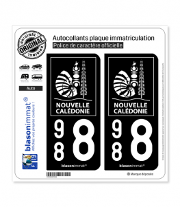 988 Nouvelle-Calédonie - Collectivité | Autocollant plaque immatriculation