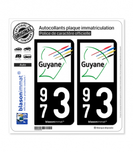 973 Guyane - Collectivité | Autocollant plaque immatriculation
