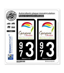 973 Guyane - Tourisme | Autocollant plaque immatriculation